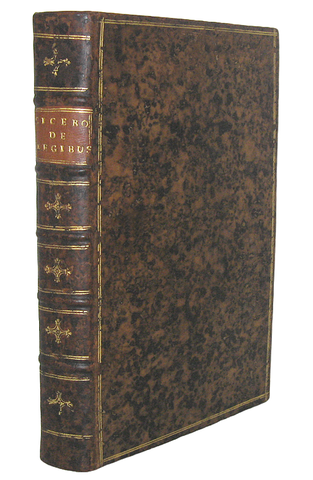 Cicerone -  De legibus libri tres - Cambridge 1727 (bella legatura coeva)