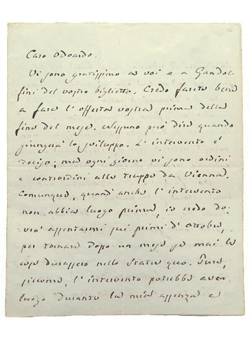 Giuseppe Mazzini - Lettera autografa a Odoardo Villani - Settembre 1847 (e cedola di finanziamento)