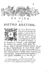 Gianmaria Mazzucchelli - La vita di Pietro Aretino - Brescia 1763 (con 8 tavole incise in rame)