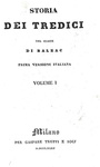 Honor de Balzac - Storia dei tredici - Milano, Truffi 1835 (rara prima edizione italiana)