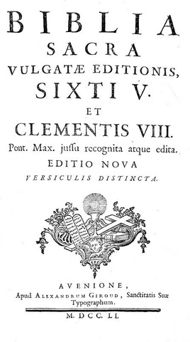 La Bibbia Vulgata: Biblia sacra vulgatae editionis Sixti V et Clementis VIII - 1751 (bella legatura)