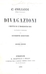 Carlo Collodi - Divagazioni critico-umoristiche - Firenze, Bemporad 1893 (seconda edizione)