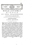 Un classico della storiografia italiana: Francesco Guicciardini - Della istoria d'Italia - 1775