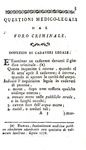 La medicina legale nel Settecento: Plenck - Elementi di medicina e chirurgia forense - Napoli 1784