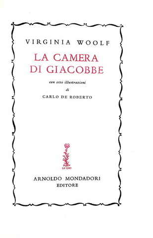 Virginia Woolf - La camera di Giacobbe [La stanza di Jacob] - Milano 1950 (prima edizione italiana)