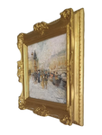 Carlo Brancaccio - Il lungo Senna a Parigi e le sue edicole - ca. 1895/1905 (olio su tavola lignea)