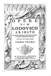 Un celebre figurato: Ludovico Ariosto - Orlando furioso e Opere - Venezia 1730 (con 52 belle tavole)