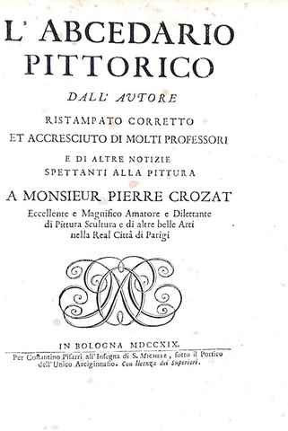 Orlandi - L'abcedario pittorico accresciuto di molti professori e di notizie di pittura - 1719