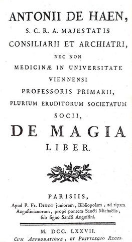 Anton de Haen - De magia liber & De miraculis liber - Parisiis, Didot 1777/78 (due opere rare)