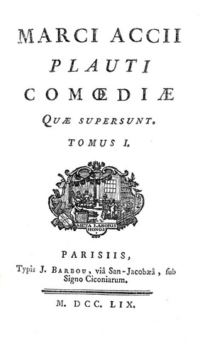 Una bellissima edizione delle Commedie di Plauto: Comoediae quae supersunt - 1759 (con 6 incisioni)