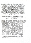 Il diritto d'asilo nel Settecento: Francesco d'Aguirre - Discorso sopra l'asilo ecclesiastico - 1763