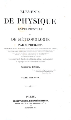 Fisica e meteorologia: Pouillet - Elements de physique et meteorologie - 1847 (con 40 belle tavole)