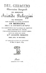 Aristide Palazzini - Del ghiaccio. Dissertazione - Pavia 1839 (rarissima prima e unica edizione)