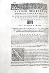 Remigio Nannini - Orationi militari raccolte da tutti gli historici greci e latini - Venezia 1560