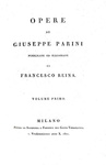 Giuseppe Parini - Opere - Milano 1801/04 (prima edizione complessiva - rara tiratura su carta forte)