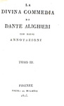 Dante Alighieri - La divina commedia con brevi annotazioni - Firenze, presso il Magheri - 1825