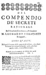 Tra medicina e alchimia: Leonardo Fioravanti - Compendio de' secreti rationali - Venezia 1675