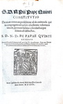 Bolla di Pio V che disciplina il voto di obbedienza negli ordini secolari - Roma, Blado 1567