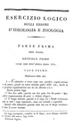 Melchiorre Gioja - Esercizio logico sugli errori d'ideologia e zoologia - 1824 (rara prima edizione)