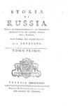 Levesque - Storia di Russia tratta da croniche originali - Venezia 1784 (prima edizione italiana)