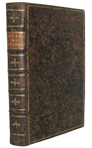 Cicerone -  De legibus libri tres - Cambridge 1727 (bellissima legatura coeva)