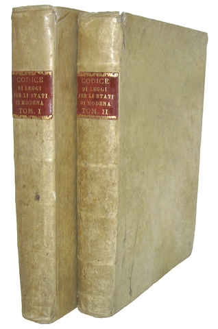 La celebre e rara prima edizione del Codice Estense: Codice di leggi e costituzioni - Modena 1771