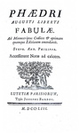 Le favole di Fedro: Phaedrus - Fabulae - Paris, Barbou 1754 (con numerose belle incisioni in rame)