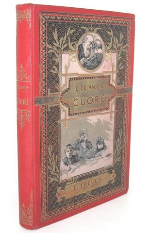 Letteratura per l'infanzia: De Amicis - Cuore. Libro per i ragazzi - Treves 1905 (bella legatura)