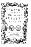 Ludovico Ariosto - Orlando furioso - Venezia, Antonio Zatta 1772 (con 62 magnifiche tavole in rame)