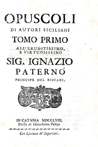 Opuscoli di autori siciliani - Catania e Palermo - 1758-1768 (prime 10 annate - rara prima edizione)