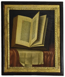 Natura morta con libro antico e manoscritto - seconda met del Settecento (1770/1790) - olio su tela