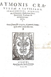 L'Umanesimo giuridico in Italia: Aimone Cravetta - Tractatus de antiquitate temporis - Lugduni 1549