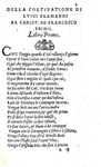 Un grande classico del Cinquecento: Luigi Alamanni - La coltivatione - Firenze, Giunti 1549