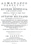 Un classico di astrologia: Rutilio Benincasa - Almanacco perpetuo - 1784 (con decine di xilografie)