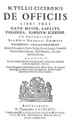 Cicerone - De officiis libri tres, Cato Maior, Laelius, Paradoxa, Somnium Scipionis - Amsterdam 1688