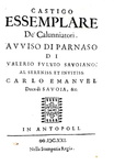 Castellani - Avviso di Parnaso a Venezia e Savoia contro la Spagna - Antibes 1621 (3 prime edizioni)