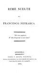 Francesco Petrarca - Rime scelte - Londra, presso T. Becket, 1801 (edizione rara)