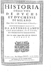 Storia di Milano: Paolo Giovio - Antonio Campo - Vite dei Visconti - 1642 (38 bellissimi ritratti)