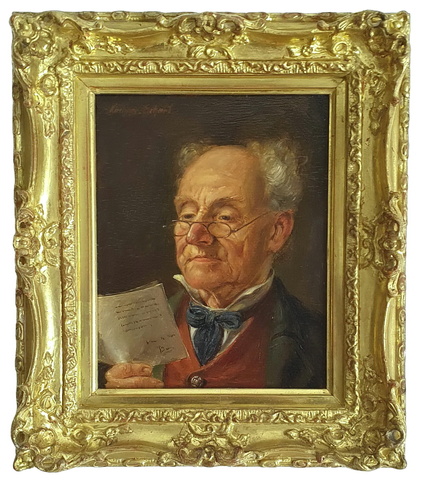 Otto Kirchner-Eckart - Ritratto di gentiluomo che legge - 1920/30 circa (olio su tavola lignea)
