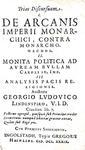 Lidenspur - Trias discursum: De arcanis imperij, Monita politica & Analysis pacis religionis - 1639