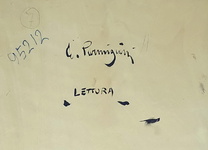 Aldo Parmigiani - Lettura - 1995 (olio su tavola lignea con autentica)