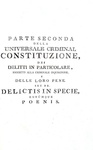 Costituzione criminale Teresiana - Vienna 1769 (copia unica - prima edizione italiana - 14 tavole)