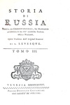 Levesque - Storia di Russia tratta da croniche originali - Venezia 1784 (prima edizione italiana)