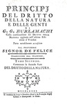 Il diritto naturale nel Settecento: Burlamaqui - Principj del dritto della natura e delle genti 1780