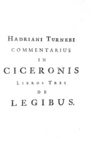 Cicerone -  De legibus libri tres - Cambridge 1727 (bella legatura coeva)