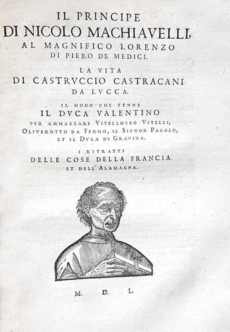 La celebre 'edizione della Testina': Niccol Machiavelli - Tutte le opere - 1550 (ma circa 1628)