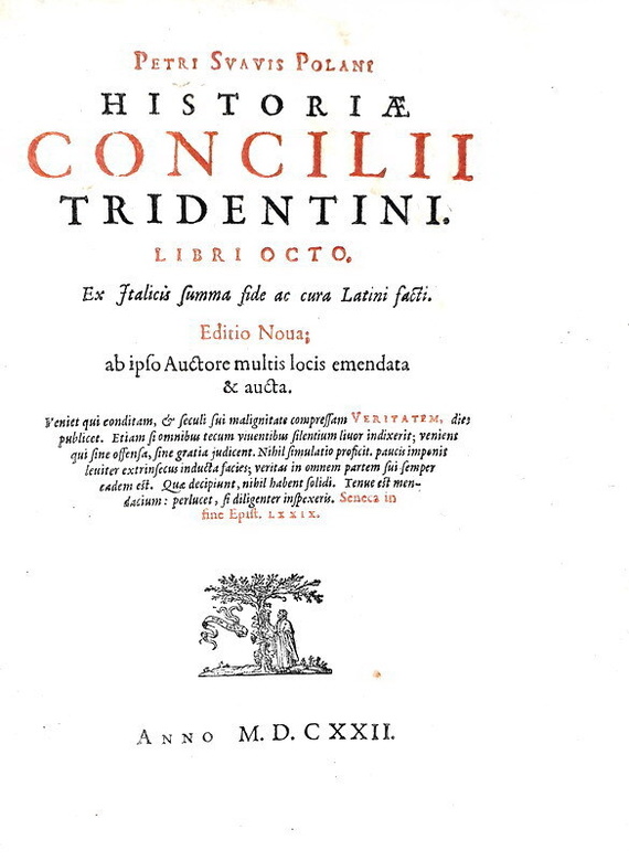 Paolo Sarpi - Historiae Concilii Tridentini libri octo - Elzevier 1622 (rarissima seconda edizione)