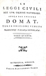 Jean Domat - Le leggi civili nel lor ordine naturale - Venezia 1805 (dieci volumi)