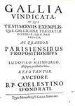 La politica in Francia: Celestino Sfondrati - Gallia vindicata - San Gallo 1687 (prima edizione)