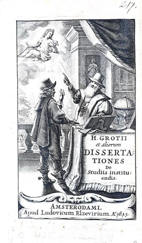 Storiografia seicentesca: Grotius  - Dissertationes de studiis instituendis - 1645 (prima edizione)